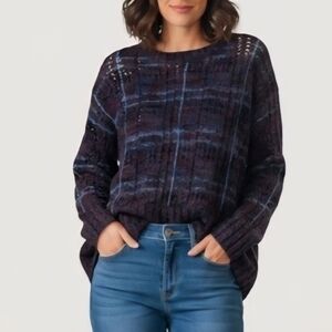 French Connection Womens Chunky Knit Wool Sweater Burgundy Size S